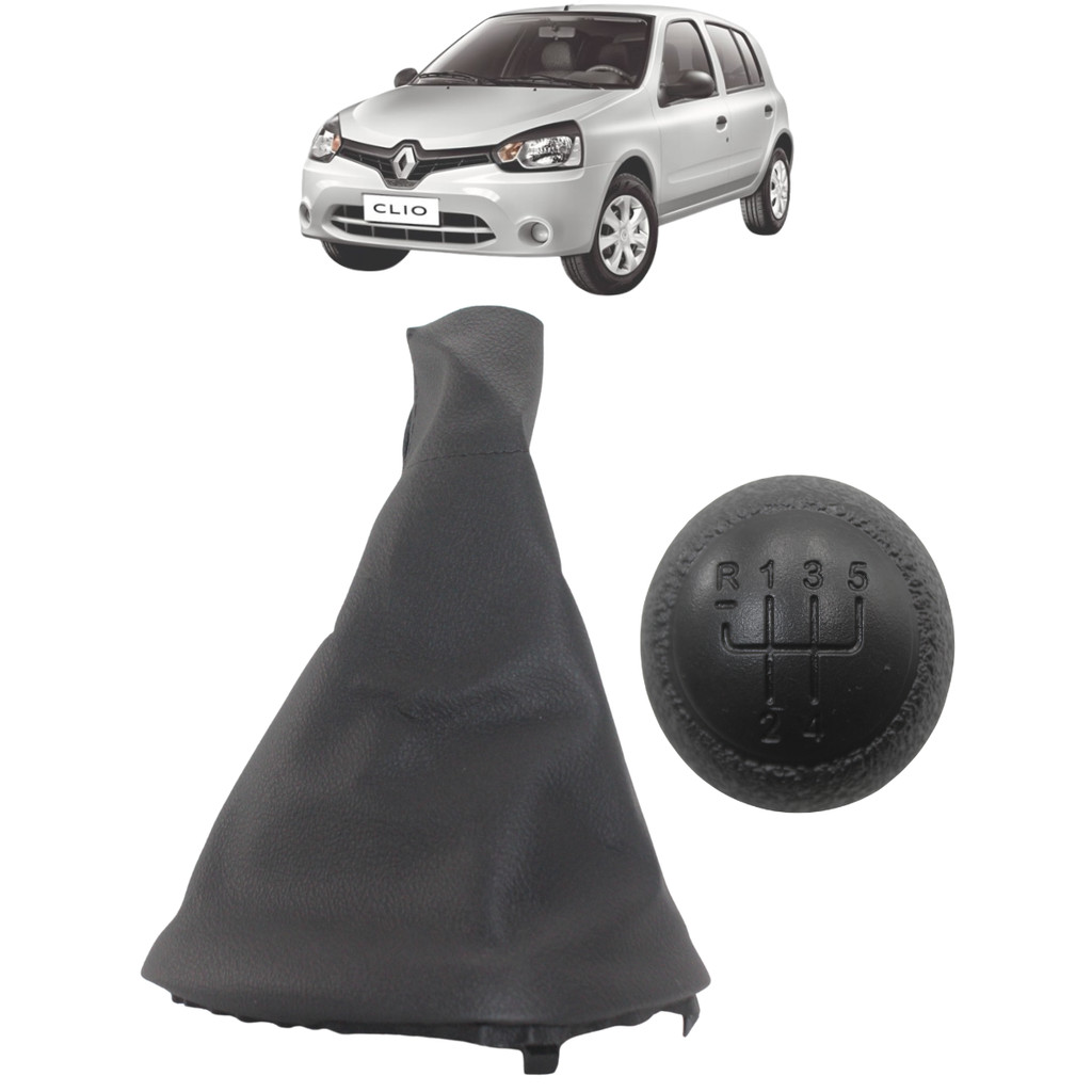 Manopla Bola Coifa Cambio Clio 2000 01 02 03 04 05 06 07 08 09 10 A 2016 Preta