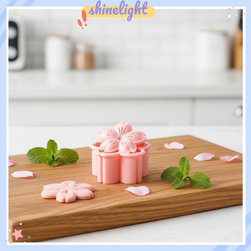 [shinelight] 5 Pçs/Set Flores Biscoitos Molde Flor De Cerejeira Rosa Biscoito Fondant Forma Imprensa Cortadores De Cozim