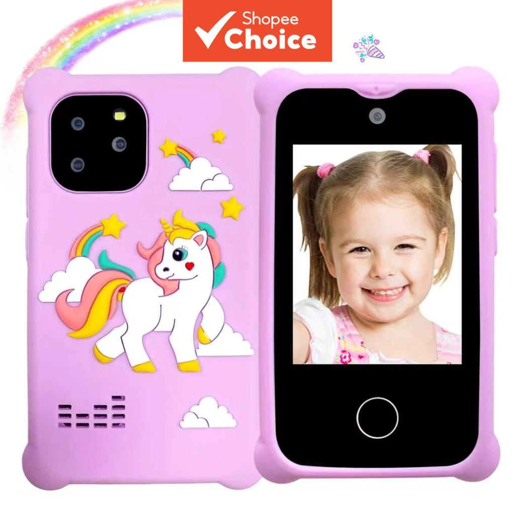 Smartphone Infantil Divertido Para Crianças Com Tela Sensível Toque Câmeras Duplas Lanterna Relógio Despertador