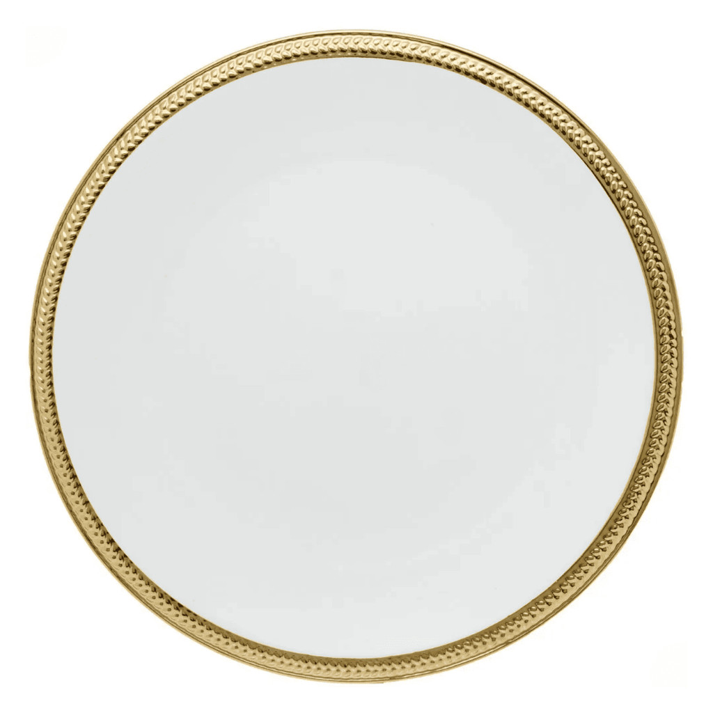 Prato Raso Jantar Borda Dourada Ouro 19cm Porcelana Paddy Luxo Wolff