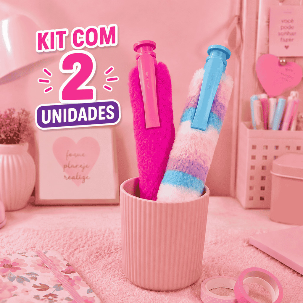 Kit com 2 Canetas de Pelúcia Gigante Infinity Plush - BRW