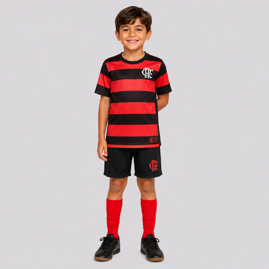 Conjunto Flamengo Camisa e Shorts Infantil Vermelho