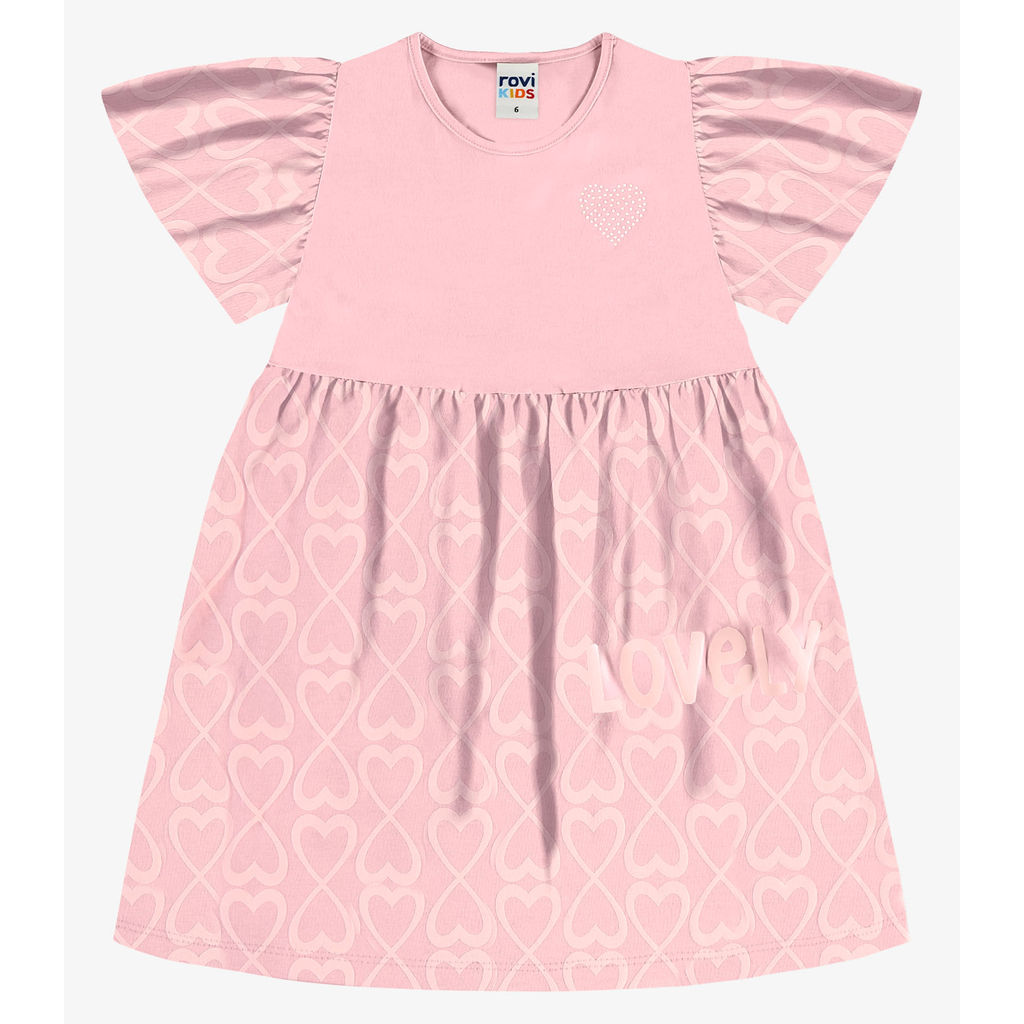 Vestido Infantil Com Estampa Rovi Kids Rosa