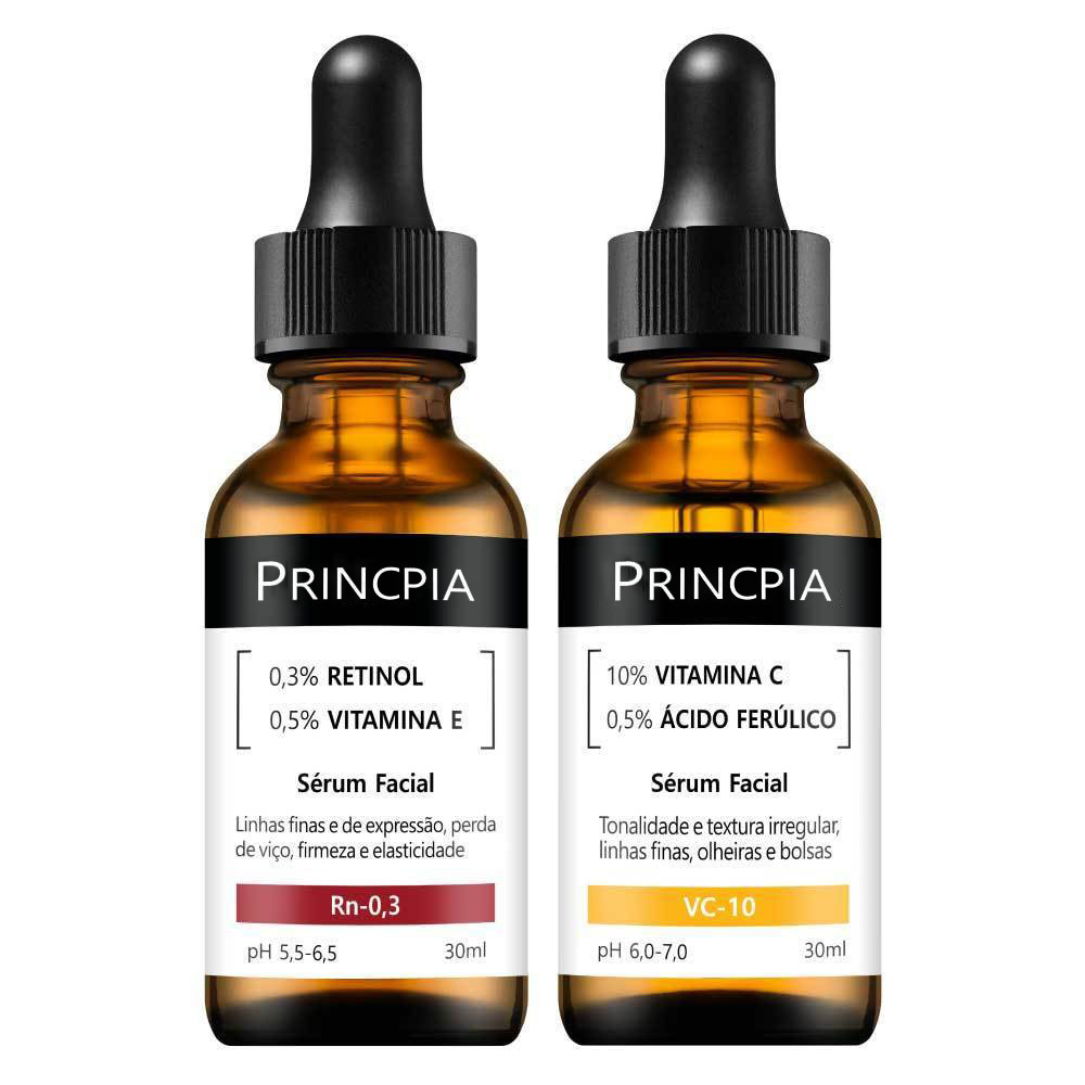Kit c/ 2 Séruns Vitamina C 10 + Retinol Princpia Skincare Tratamento