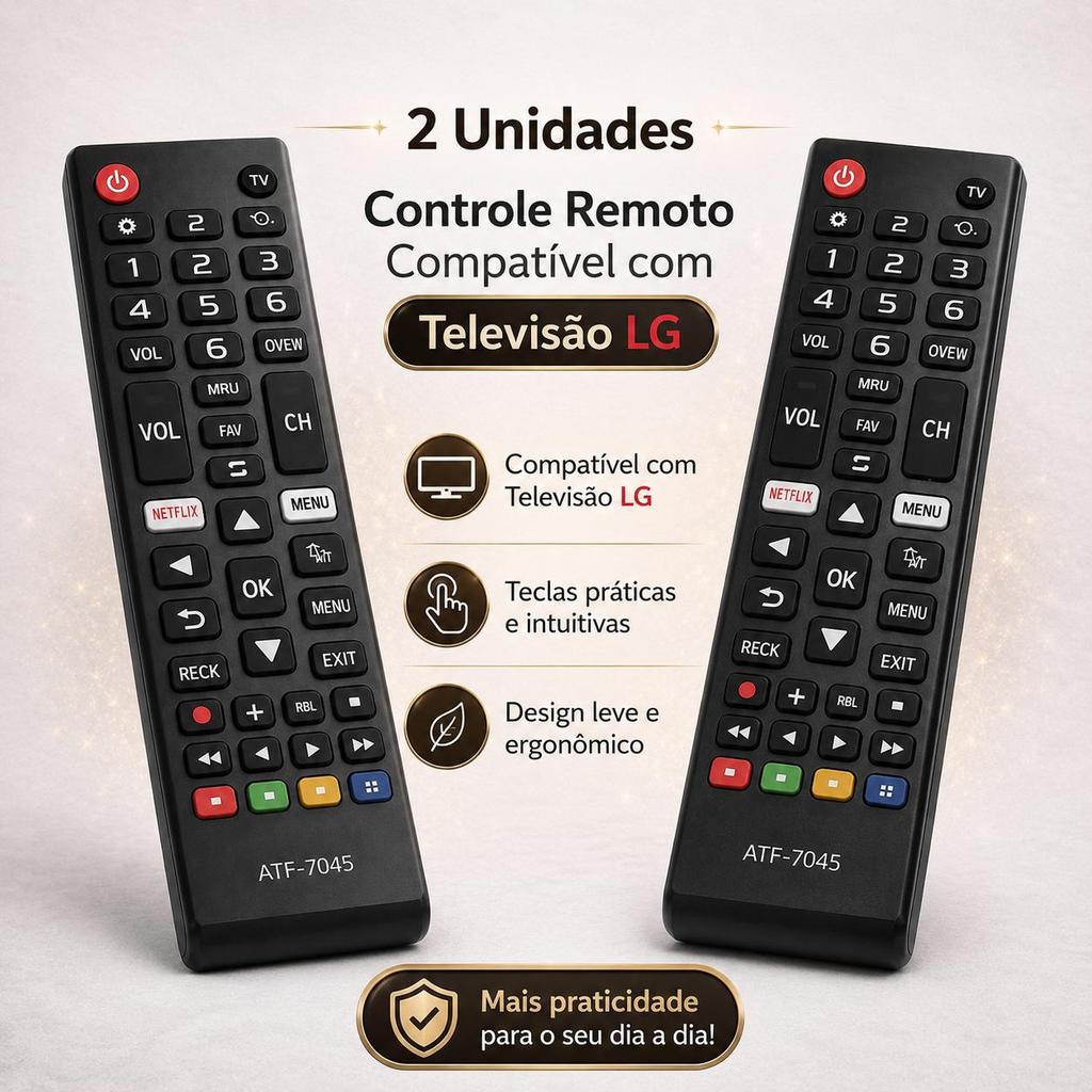 Controle Remoto Compatível TV LG Smart 4K LED LCD 24 a 65 Polegadas Pronto para uso
