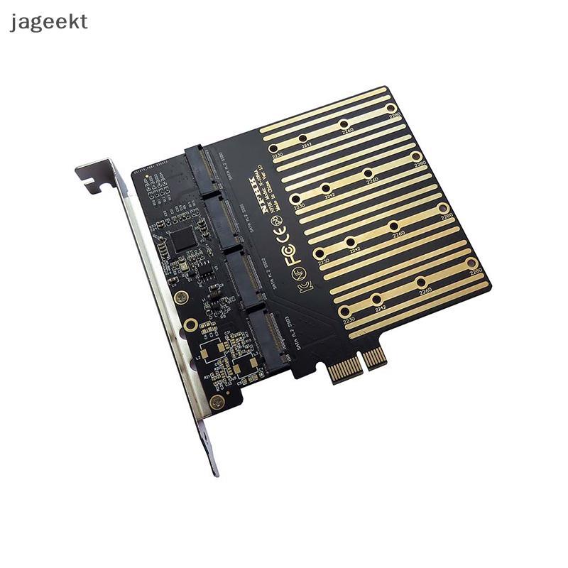 [jageekt] Adaptador PCIE Para M2 PCI Express X1 3.0 4 Portas B Key M . 2 NGFF SATA SSD-E Placa De Expansão Riser BR