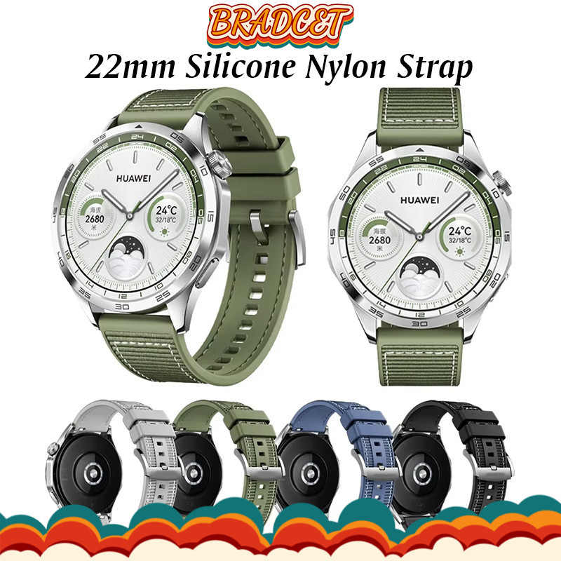 Pulseira 22mm Nailon De Silicone Para Relógio Smartwatch Huawei Watch GT 6/5/4/3 Pro/ Samsung/Amazfit GTS GTR Bip/Redmi