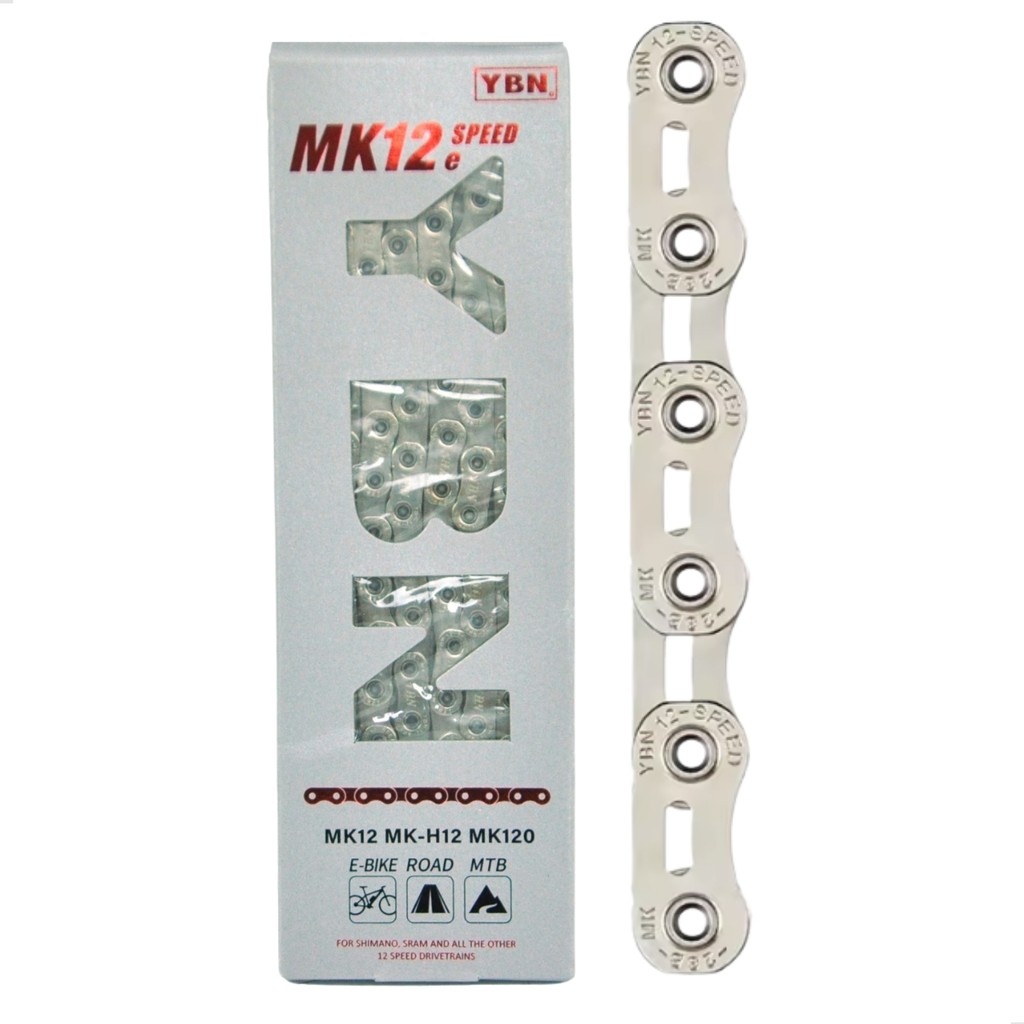 Corrente Yaban 12V MKH12 Flat Anti Ruído e Anti Ferrugem 1/2X11X128L Cinza Speed MTB