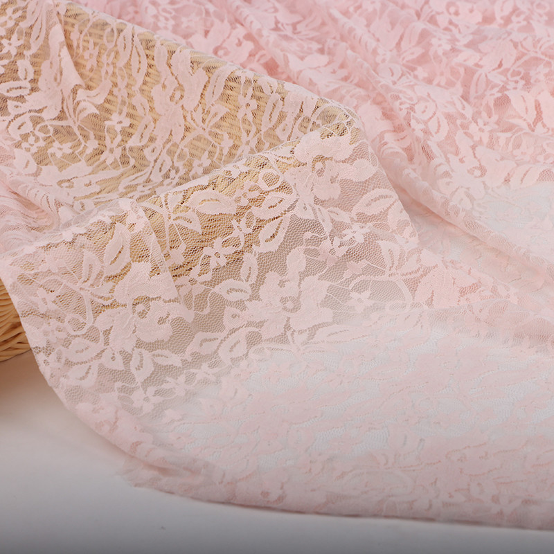 Laranja rosa estiramento tecido de renda vestido camisa roupas casamento gaze cortina toalha de mesa gaze tecido LS30