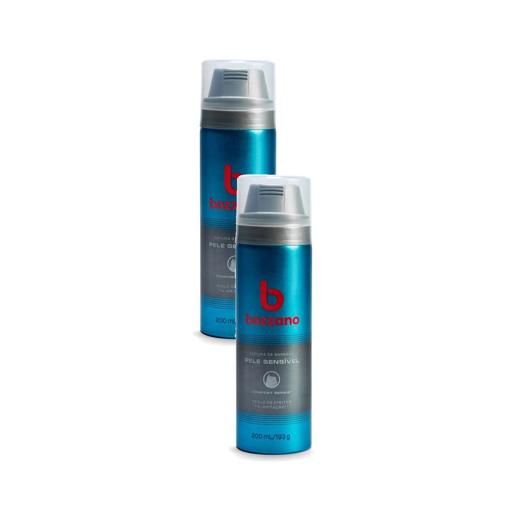 Kit 2 Espuma de Barbear Bozzano Pele Sensível 200ml