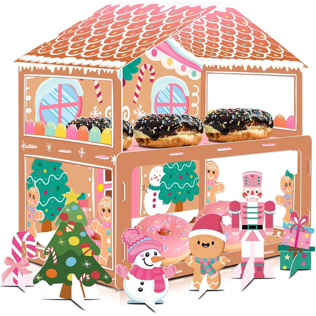 1 unidade de Suporte para Cupcakes em Forma de Casa de Gengibre, Expositor de Sobremesas em Forma de Boneco de Gengibre
