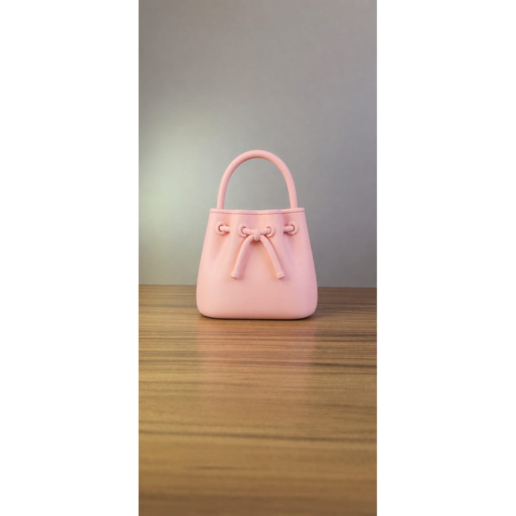 Bolsa Decorativa Rosa Laço Organizador Pincéis Maquiagem Estilo Moderno Impressão 3D