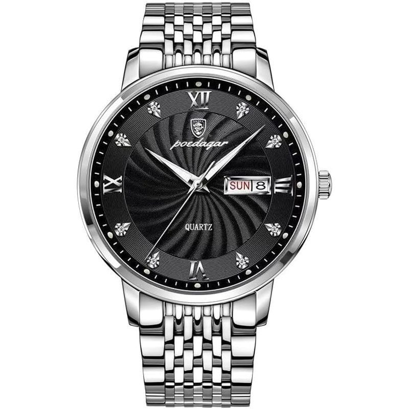 30m Para Relógio Quartzo Negócios Moda Relojes Vestido Masculino (Ouro & amp ; Preto) Caixa De Pulso Inoxidável Luxo Lum