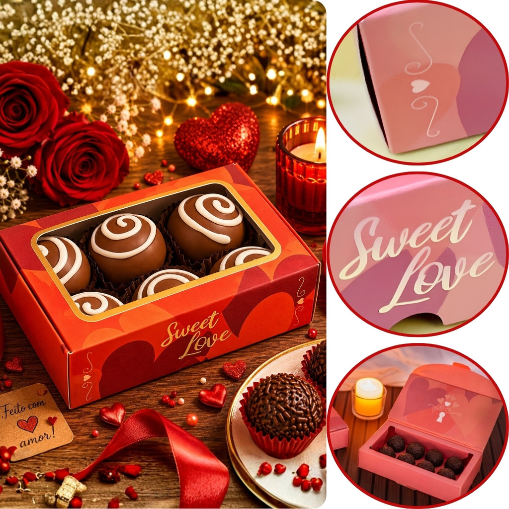 10 CAIXA C/ VISOR (06 DOCES) SWEET LOVE 4X12X8 CM 4896 ( DIA DOS NAMORADOS IDEIA ) OUTLET