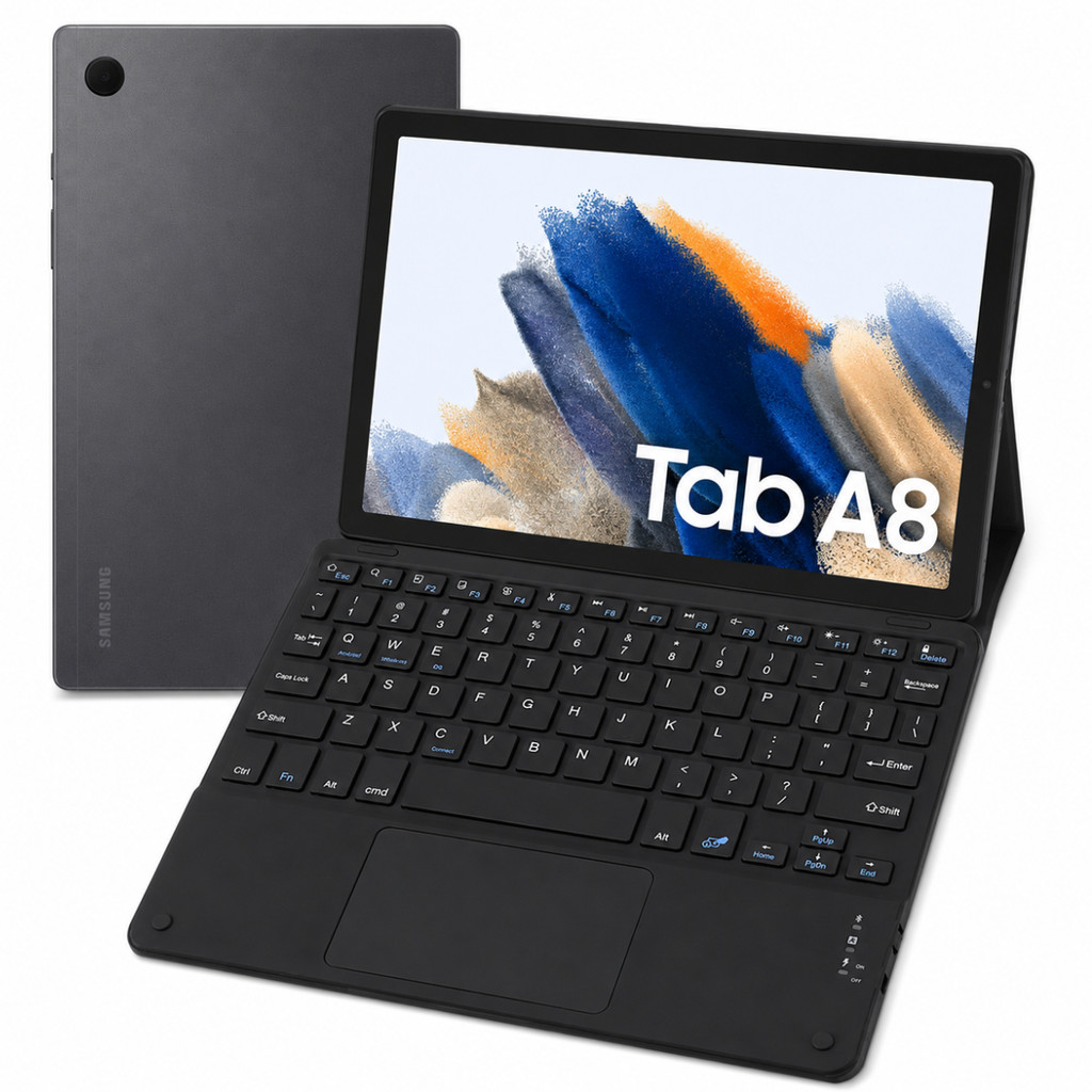 Teclado Bluetooth com Touchpad ABNT2 para Samsung Galaxy Tab A8 S7 S6 Lite Preto
