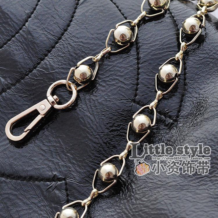 Ouro claro 12mm em forma de diamante redondo grânulo liga corrente criativa Cross-corpo saco corrente de Metal cinto lig