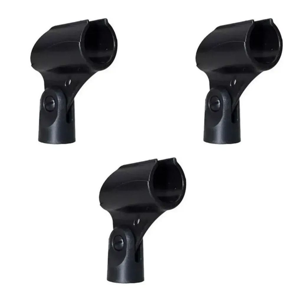 kit 3 Cachimbo Microfone Universal Metal Rosca Pedestal