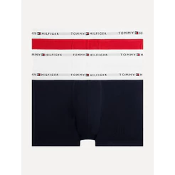 Cueca Tommy Hilfiger Cotton Stretch Trunk Vermelha Marinho e Branca Pack