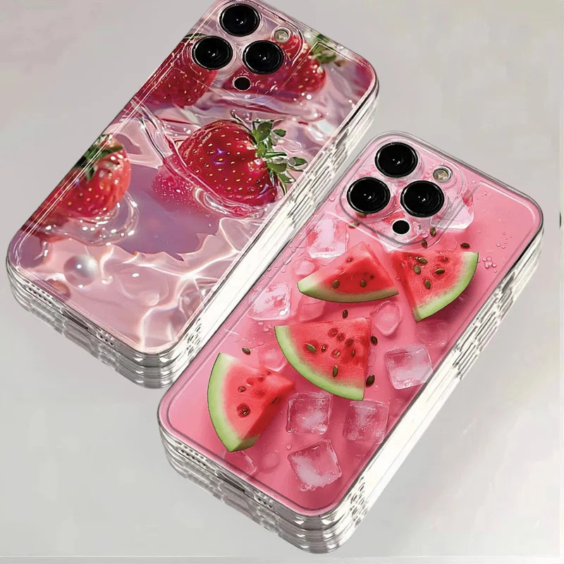 Capa De Celular Para Xiaomi Redmi Note 15 Pro Plus 5G 13 12 4G A7 13C Verão Fruta Melancia Morango Fofa À Prova De Choqu