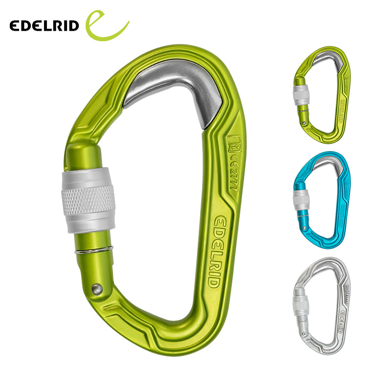 EDELRID Portão De Parafuso À Prova De Balas , Escalada , Gelo , Montanhismo , Aço , Forrado , Fechadura Central Em Forma