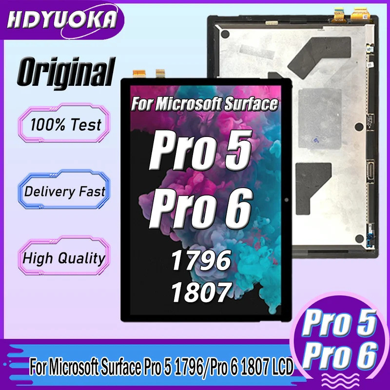 12.3 Original Para Microsoft Surface Pro 5 1796 Display LCD Tela De Toque Digitador Assembléia Pro6 6