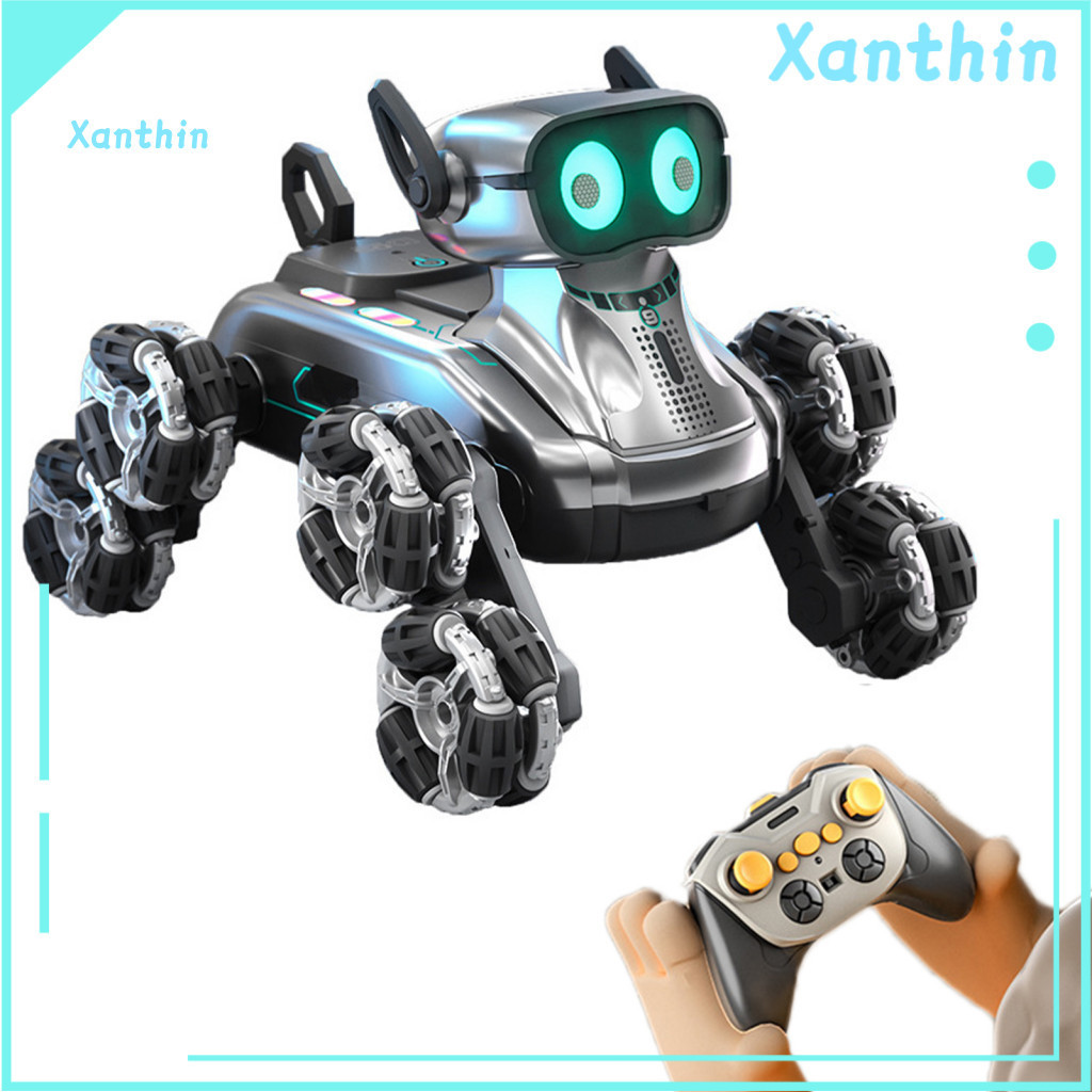 Robot Dog Toy Wireless Remote Control Vehicle 8wd Electric Stunt Car with 360° Rotation Music Lights – Educational Rc