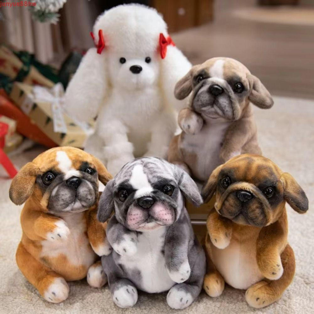 JUNYUE Recheado Poodle Pug , Brinquedos De Pelúcia De Filhote De Cachorro De Simulação Realista , Animais Lilelike Bonec