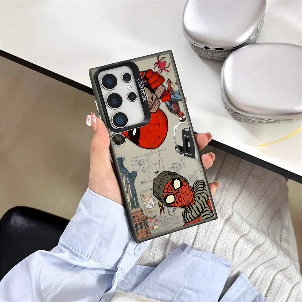 Capa Celular Samsung Galaxy S24 S23 Ultra A14 A15 A24 A25 A34 A35 A54 A55 - Spider Man Nova York Translúcida Resistent