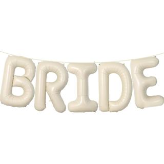 Faixa de Balões 'BRIDE' Branco Creme de 40 Polegadas - Balões de Letras Grandes em Mylar Marfim para Chá de Panela, Desp