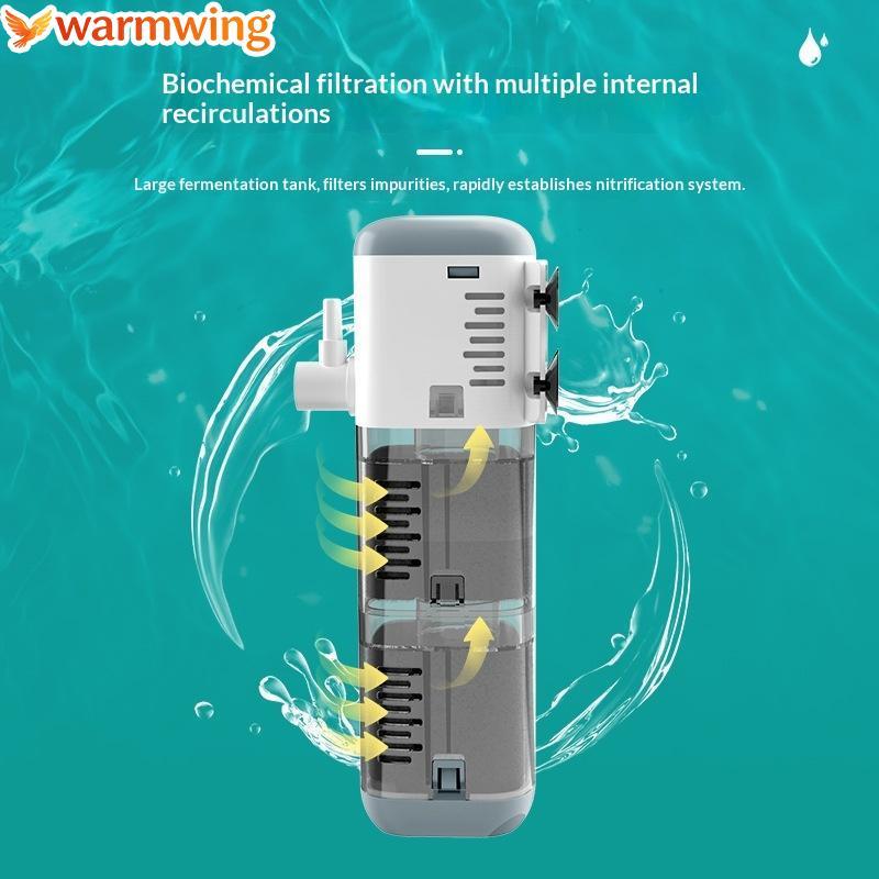 WARMW 1 Conjunto De Bomba Submersível Para Aquário : Aerador De Ar , Filtro E Fonte