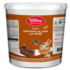 Recheio de Chocolate ao Leite Avelã Com Pedaços 1,01kg Vabene