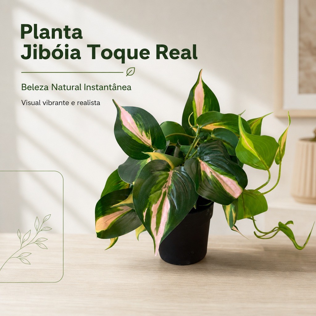Planta Artificial Pendente Jibóia Com Vaso Toque Real