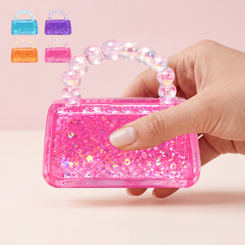 Kawaii Mini Glitter Bolsa Brinquedo Mole Espumante Encantos Fidget Brinquedos Antiestresse Sensorial De Alívio Do Estres