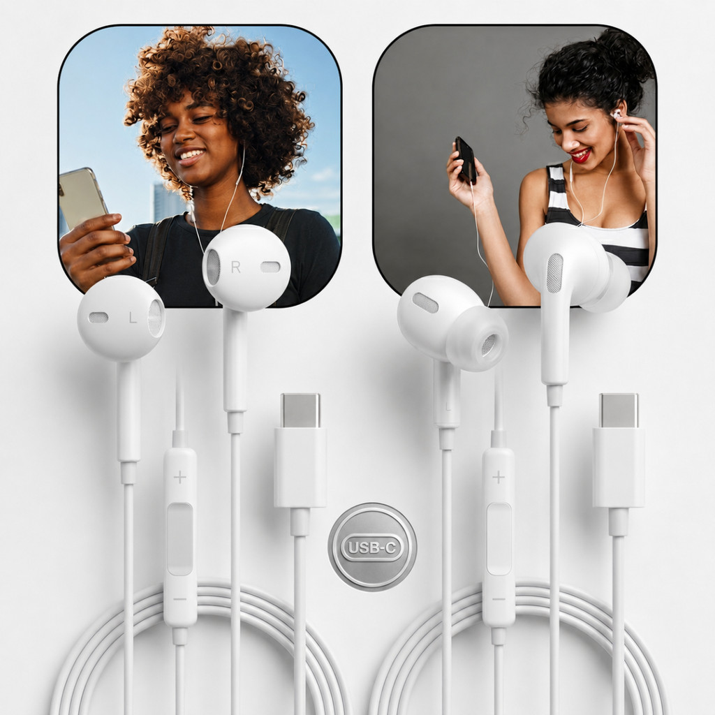 Fone Ouvido Tipo C Phone 15 16 S20 Fe S21 Ultra S22 Plus A23 S25 M54
