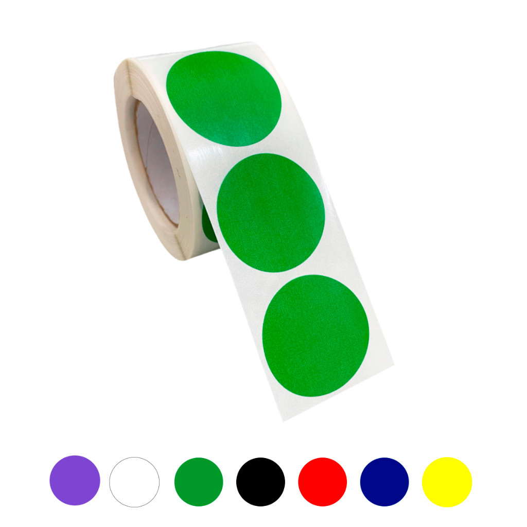 Rolo Etiqueta Selo Bolinha Colorida 30mm 3cm 500 Unidades
