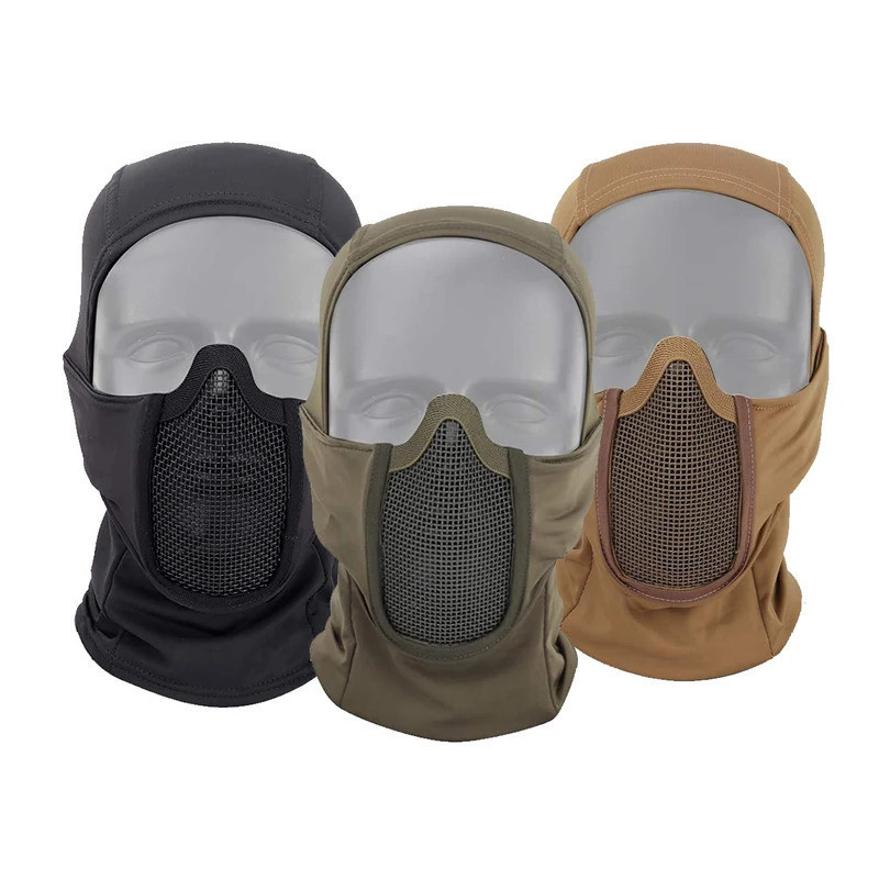 Meia Máscara Tática Facial De Malha Respirável Protetor Bucal Para Caça De Airsoft Esportes Ao Ar Livre