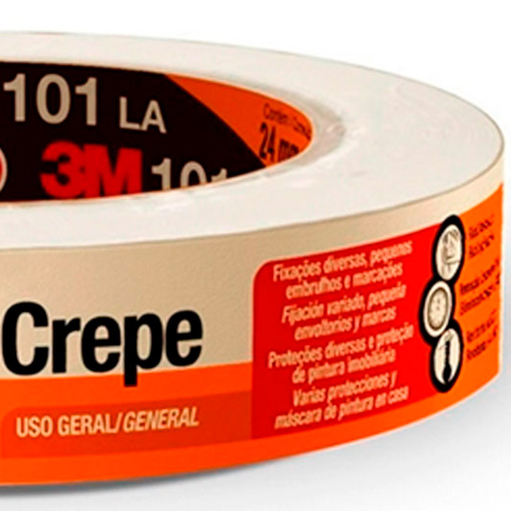 Fita crepe adesiva 18 x 50 m - 101 LA - 3M