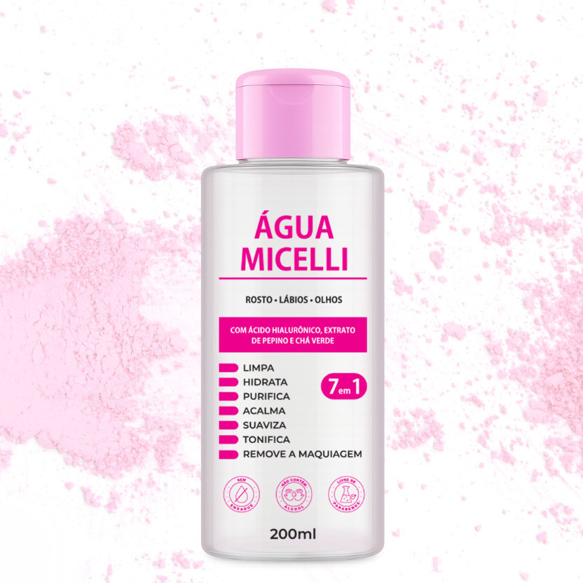 Água micelar com ácido hialurônico 200ml- pele limpa e tonificada