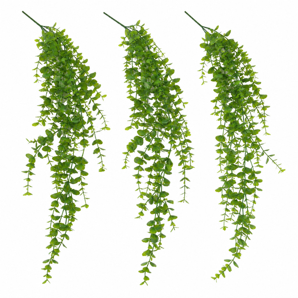 Folhagem Eucalipto Artificial Pendente 95cm Verde Realista Jardim Vertical Decoração Casa Primo