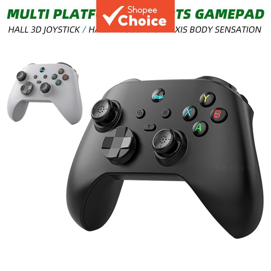 Controlador de jogos sem fio para PC, joystick de três modos com efeito Hall, seis eixos e compatível com Bluetooth,