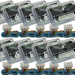 Kit 10 Unidades Módulo De Vidro Elétrico Universal 2 Portas Antiesmagamento Subida E Descida Digital Soft Aw52