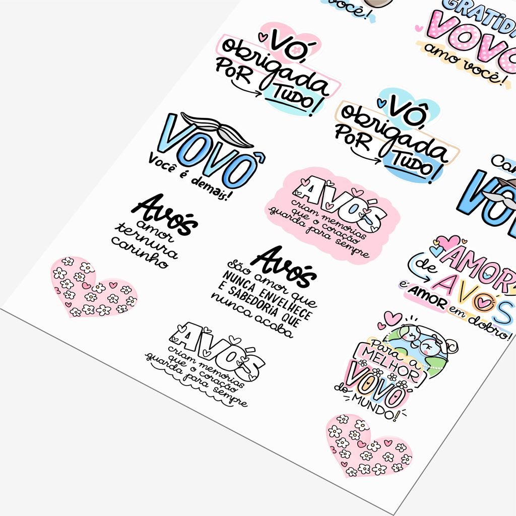 Detalhes do DTF UV Dia Dos Avós 2 A4–Adesivos para Produtos Rígidos