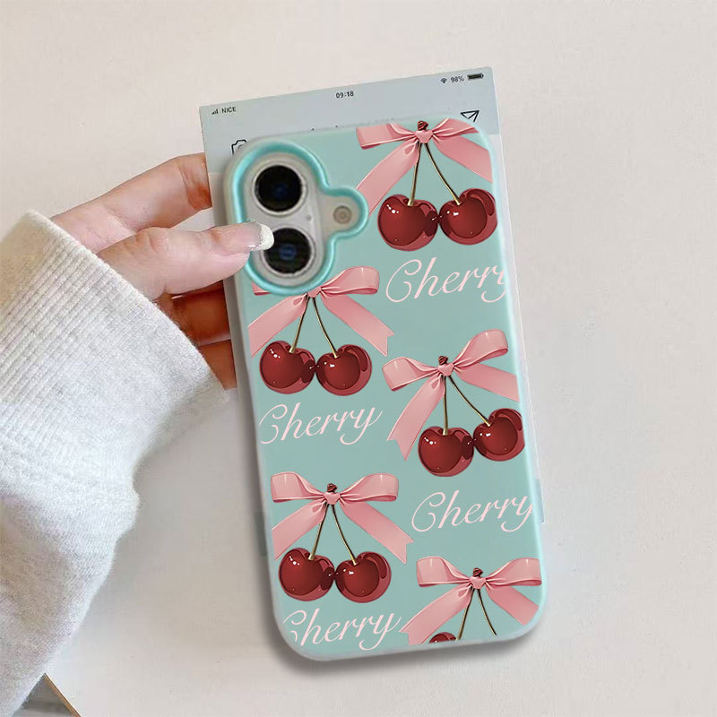 Capa De Telefone Com design De Pintura Tema De Cereja Para Samsung S25 ULTRA S24 Plus S23 S22 A17 A16 A15 A14 A13 A52
