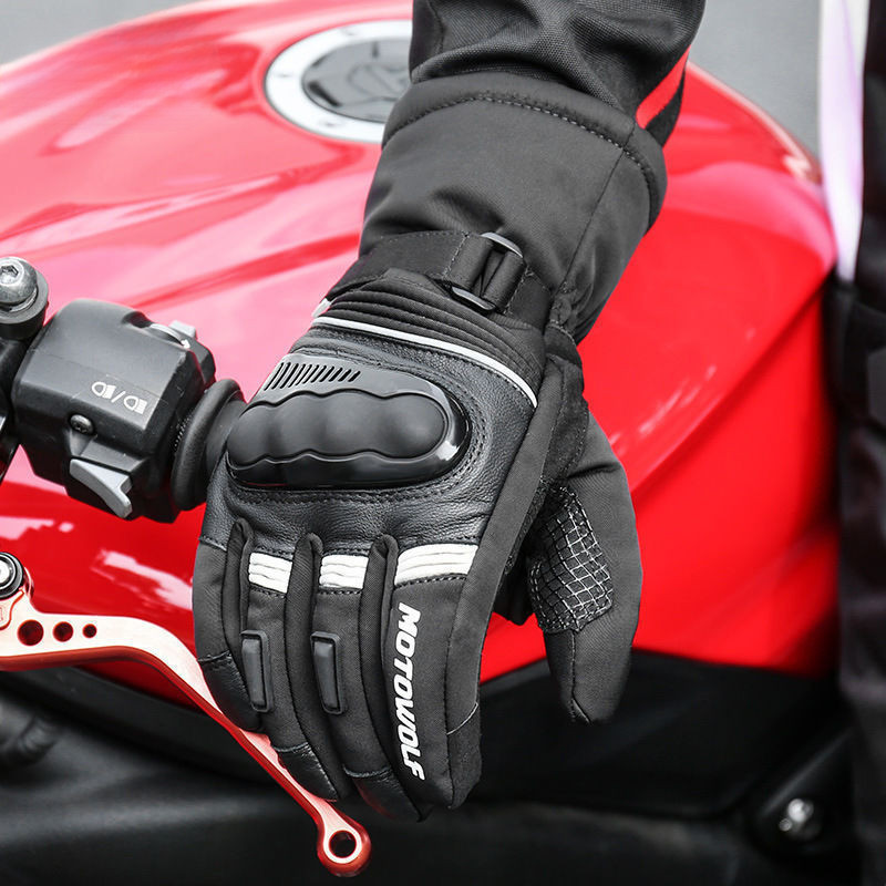 Luvas de Proteção para Motociclismo no Inverno, Impermeáveis e Quentes, Luvas de Inverno com Forro de Lã, Resistentes ao