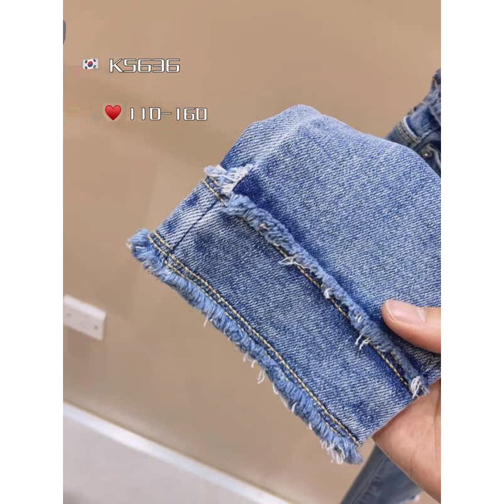 Pronto estoque Roupas infantis de marca coreana 2026 Primavera Novo estilo Calças infantis Jeans infantis Médio Grande J