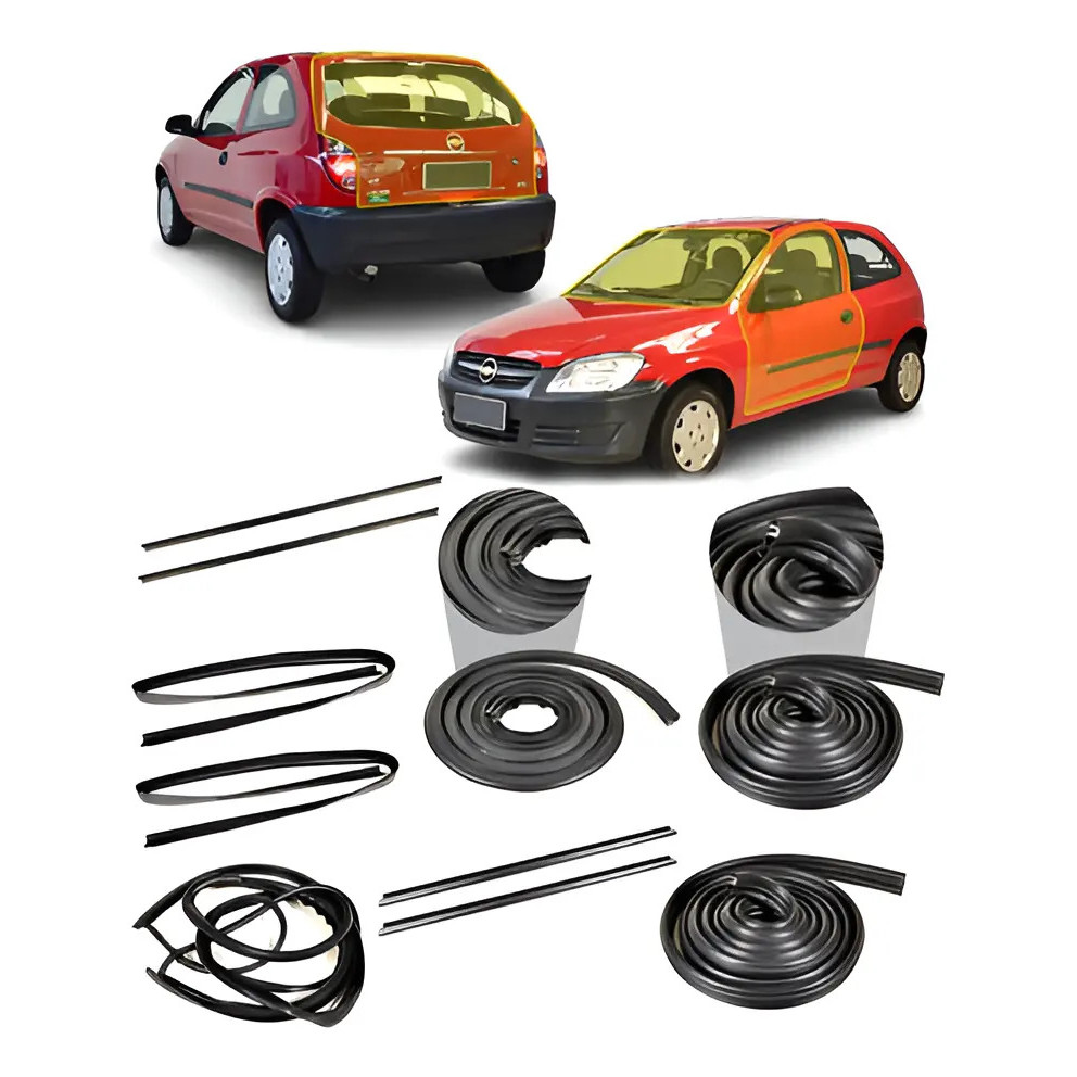 Kit Borracha 2 Portas Parabrisa Canaleta Pestanas Mala Celta