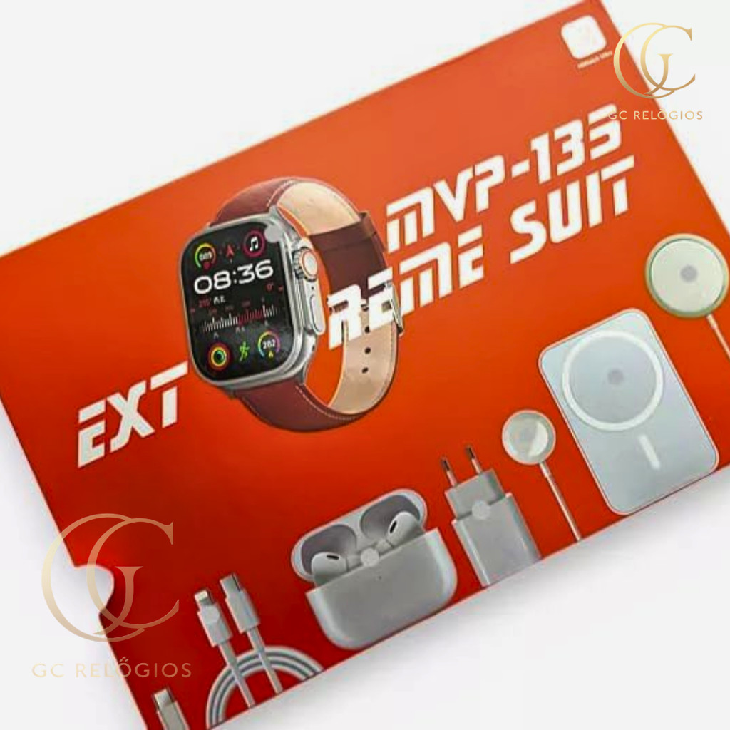Smartwatch MVP-135 Extreme Suit Kit Completo com Fone Bluetooth, Power Bank e Pulseiras Extras