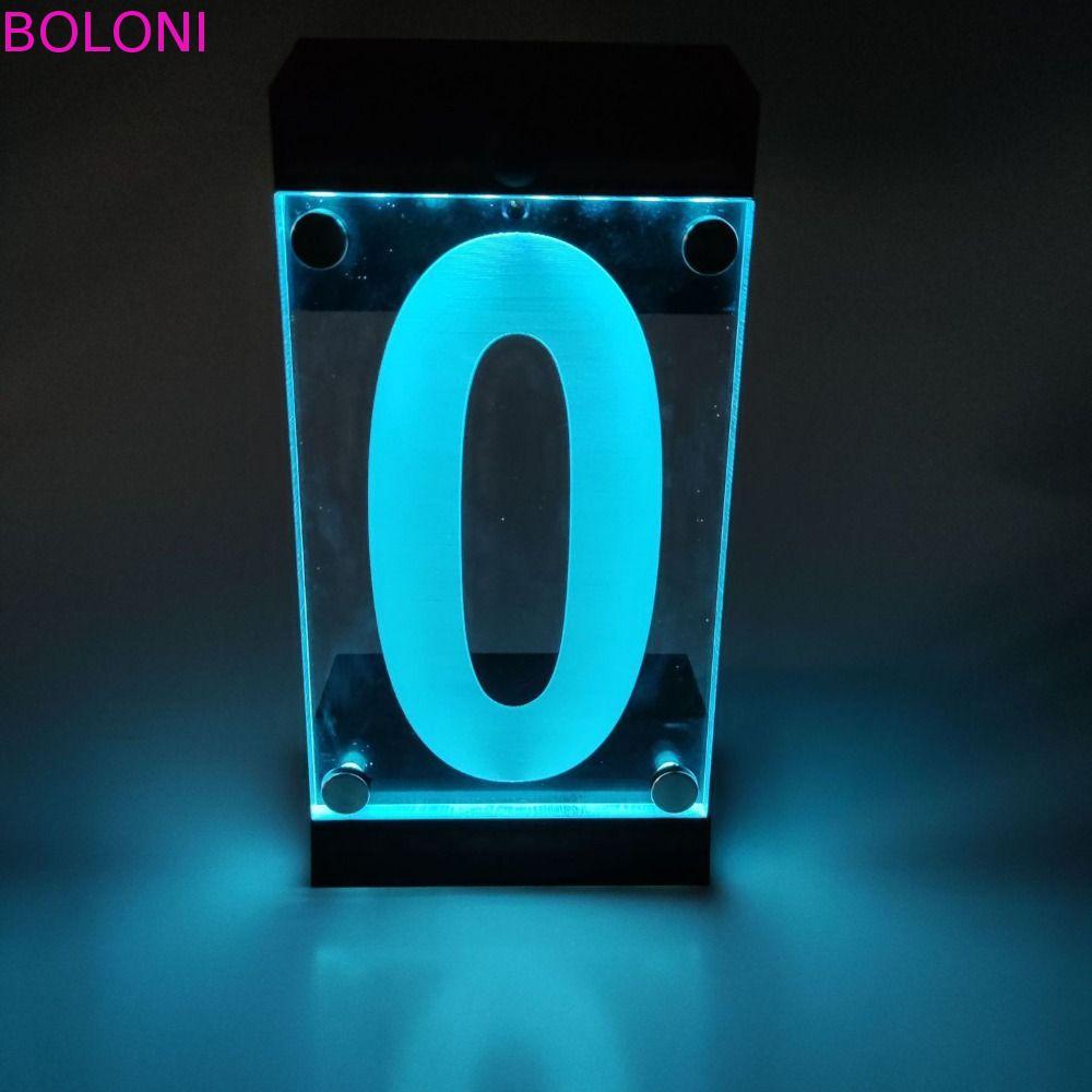 Sinal De Número De Casa Movido A Energia Solar BOLONI , Luz De Endereço Colorida À Prova D'água IP55 Acrílica 3D , Contr