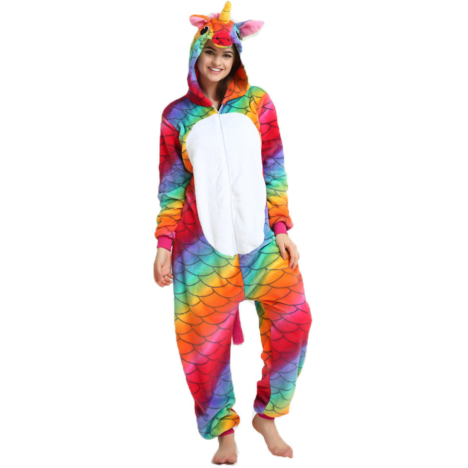 Adulto Unicórnio Pikachu Traje Macacão De Pelúcia Pijama Fofo Capuz Flanela Macia Festa De Halloween Cosplay Vestir-Se U