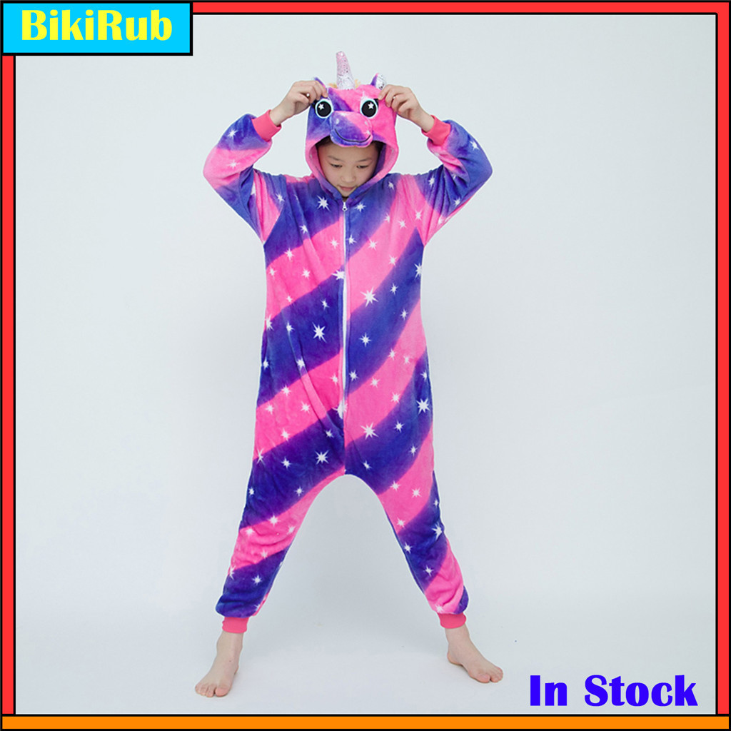 Pijama Infantil De Flanela De Unicórnio Kigurumi De Natal , Fantasia De Cosplay De Animal Com Capuz , Roupa De Dormir De